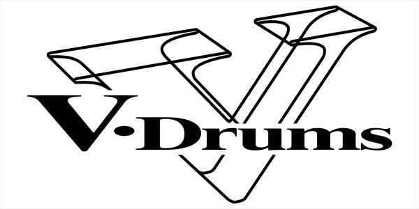 Sticker V-Drums Logo, Schwarz auf Weiß